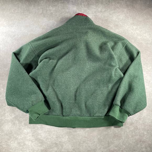 90’s Cabin Creek Red And Green Full Zip Cozy And Warm Fleece Jacket - Picture 2 of 5